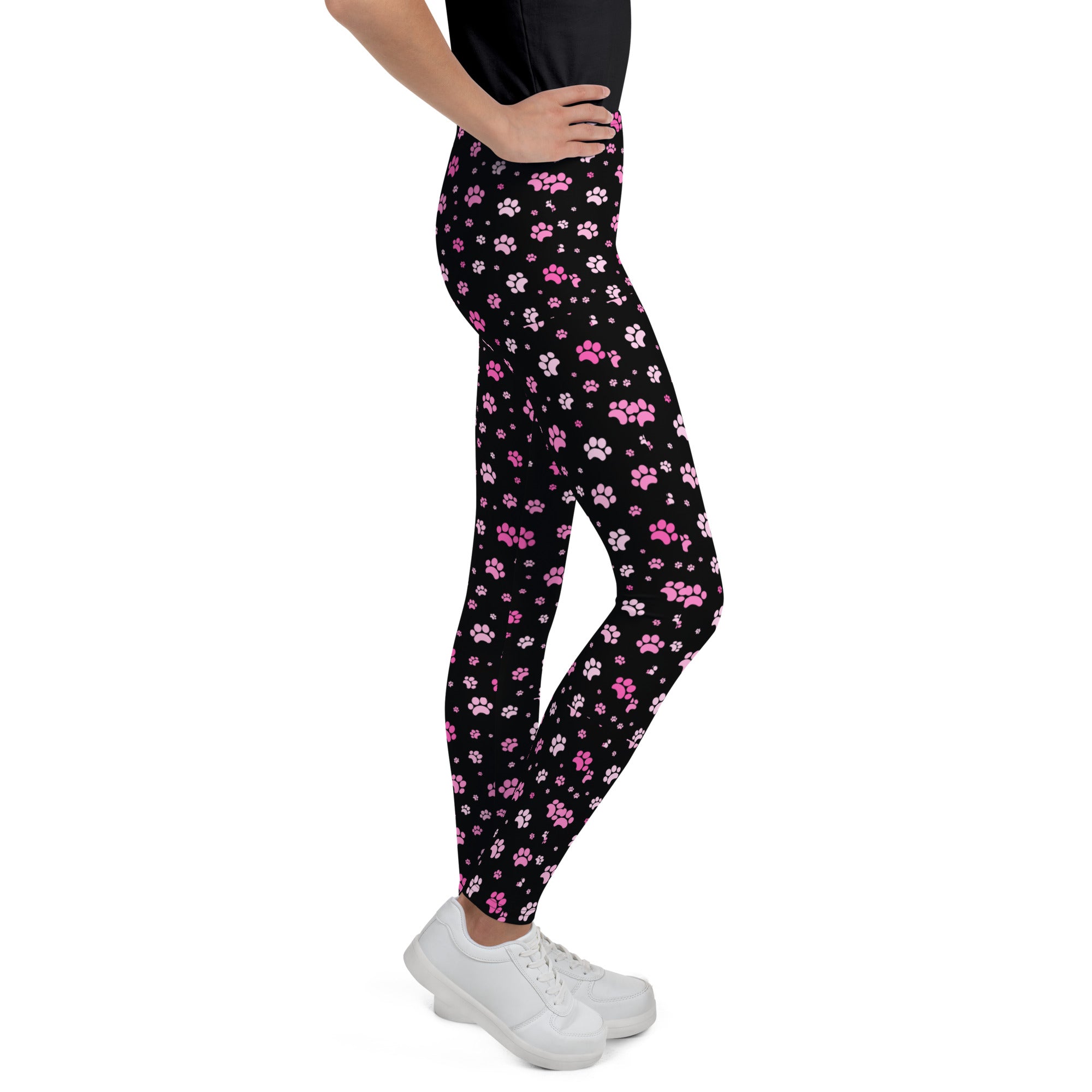 SHE REBEL - Doggy Paw Print Youth Leggings (Girls' Sizes 8 - 20)